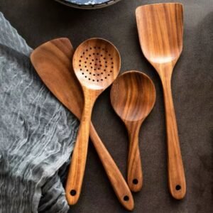 4 pcs Thailand Teak Bamboo wooden spoon